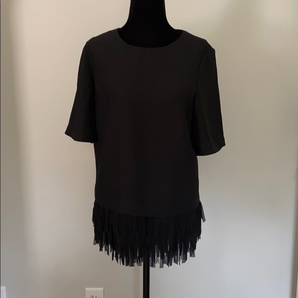 Black fringe top by Banana Republic